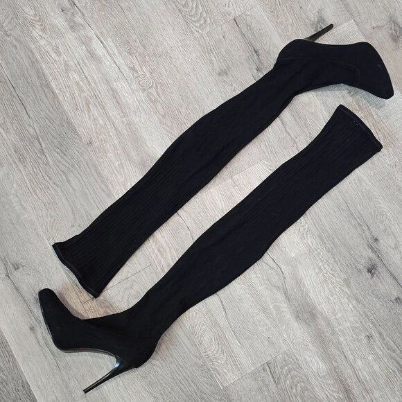 Donald Pliner Elektra thigh high sock heeled boots size 11 Over-The-Knee Boots - Picture 7 of 16